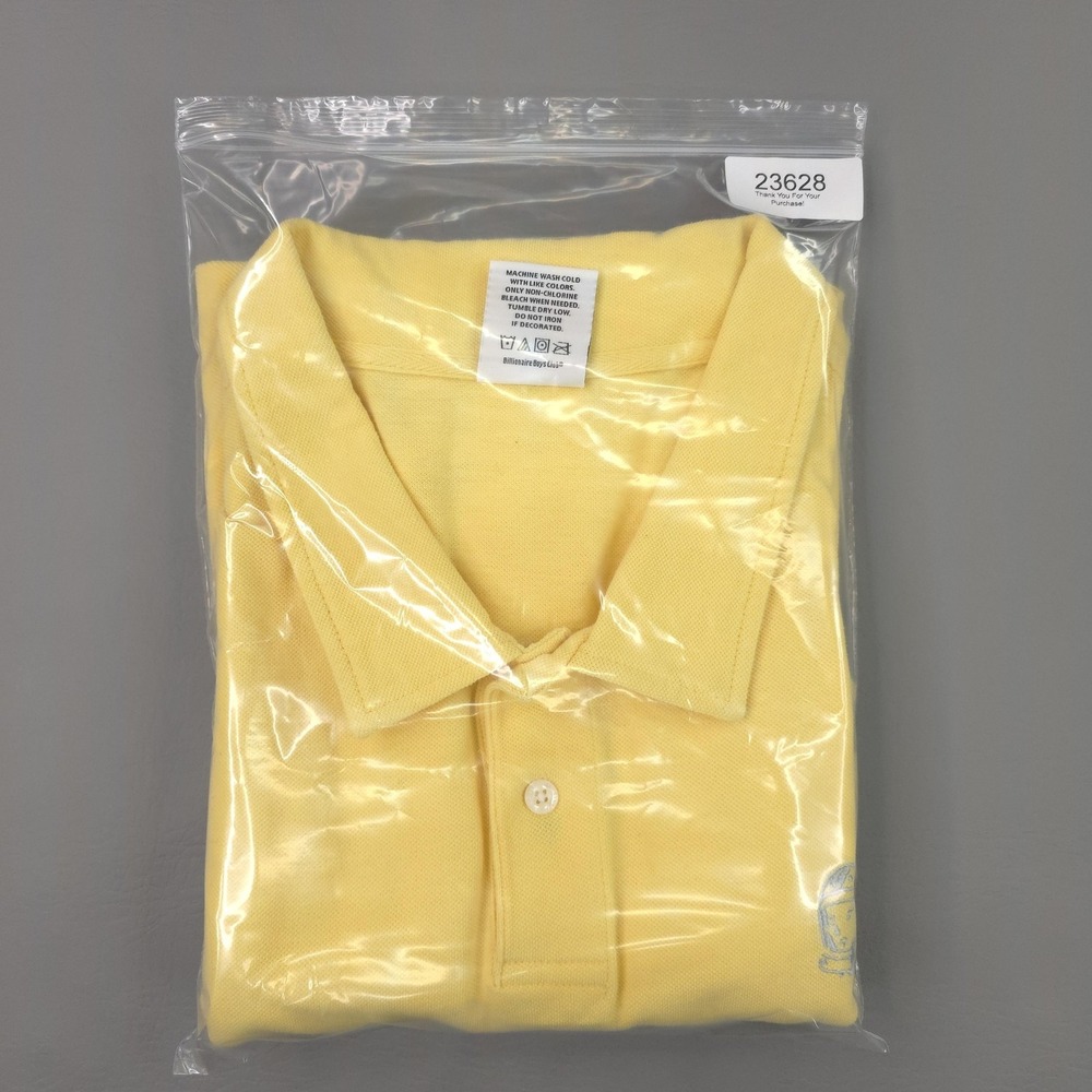 Billionaire Boys Club Polo Shirt Mens 3XL Yellow Astronaut Logo Cotton Pique - Picture 10 of 10
